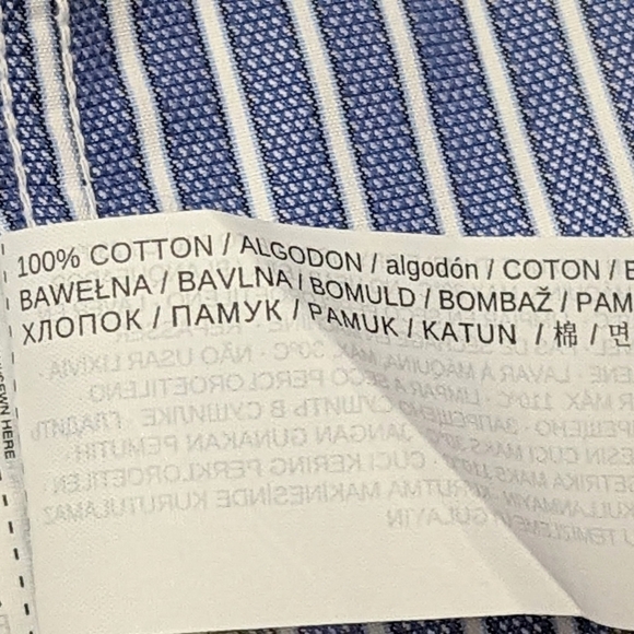 MANGO MAN Men's Stripes Light Blue Tailored French Cuffs Dress Shirt Size S NWOT - Picture 6 of 6